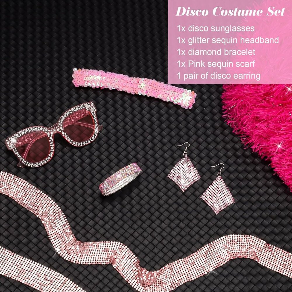 Vintage 70s Disco Accessories for Women: Scarf, Headband, Earrings, & More - Picture 4 of 6